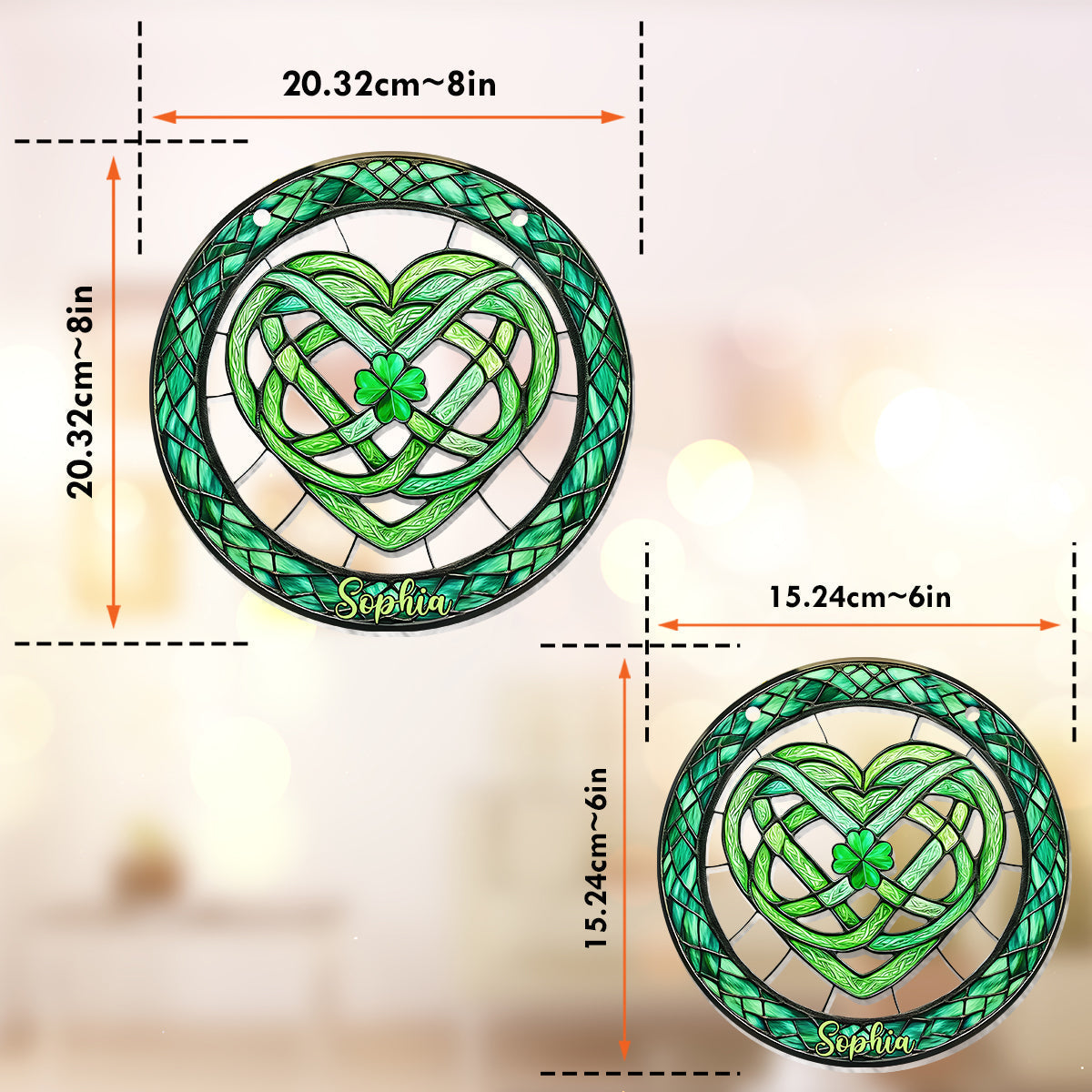 Lucky Symbol - Personalized Saint Patrick's Day Window Hanging Suncatcher Ornament