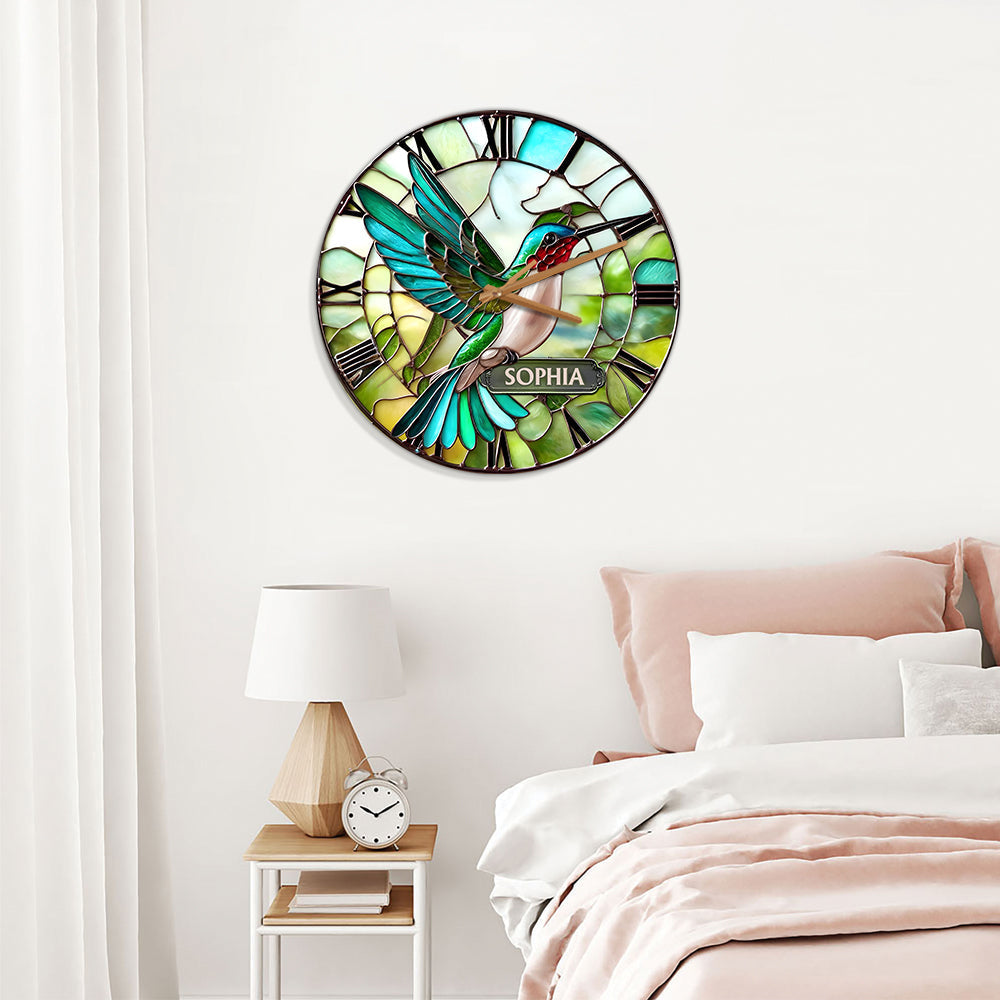 Stunning Hummingbird - Personalized Hummingbird Wall Clock