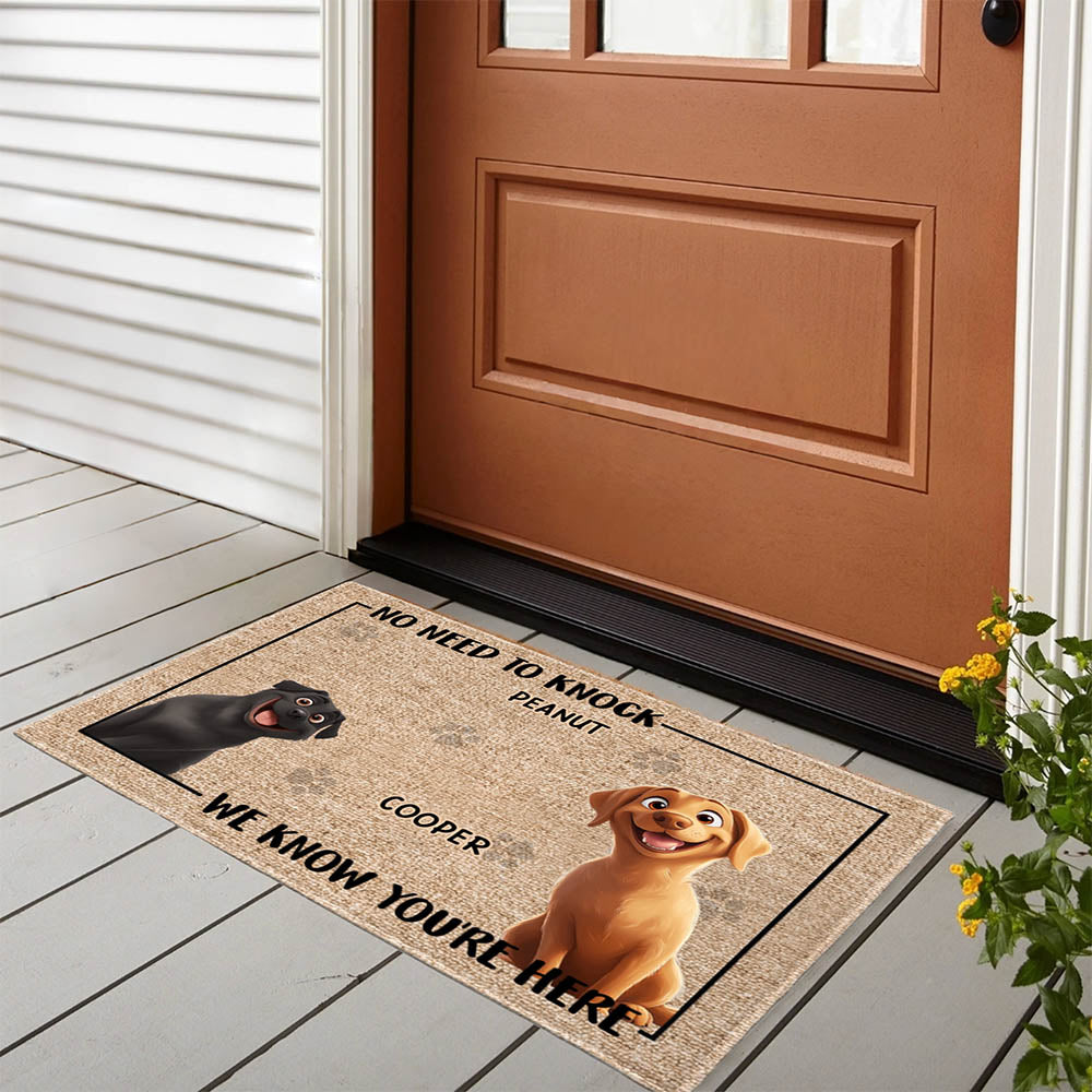Personalized Pet Doormat – Cute Dog Design, Perfect for Valentine's, Family Gifts, Available in Standard and Premium Options