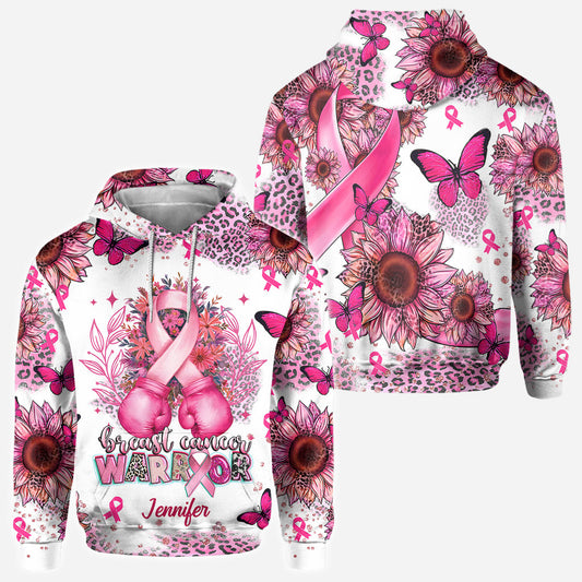 Breast Cancer Warrior - Personalized Breast Cancer Awareness All Over Shirt