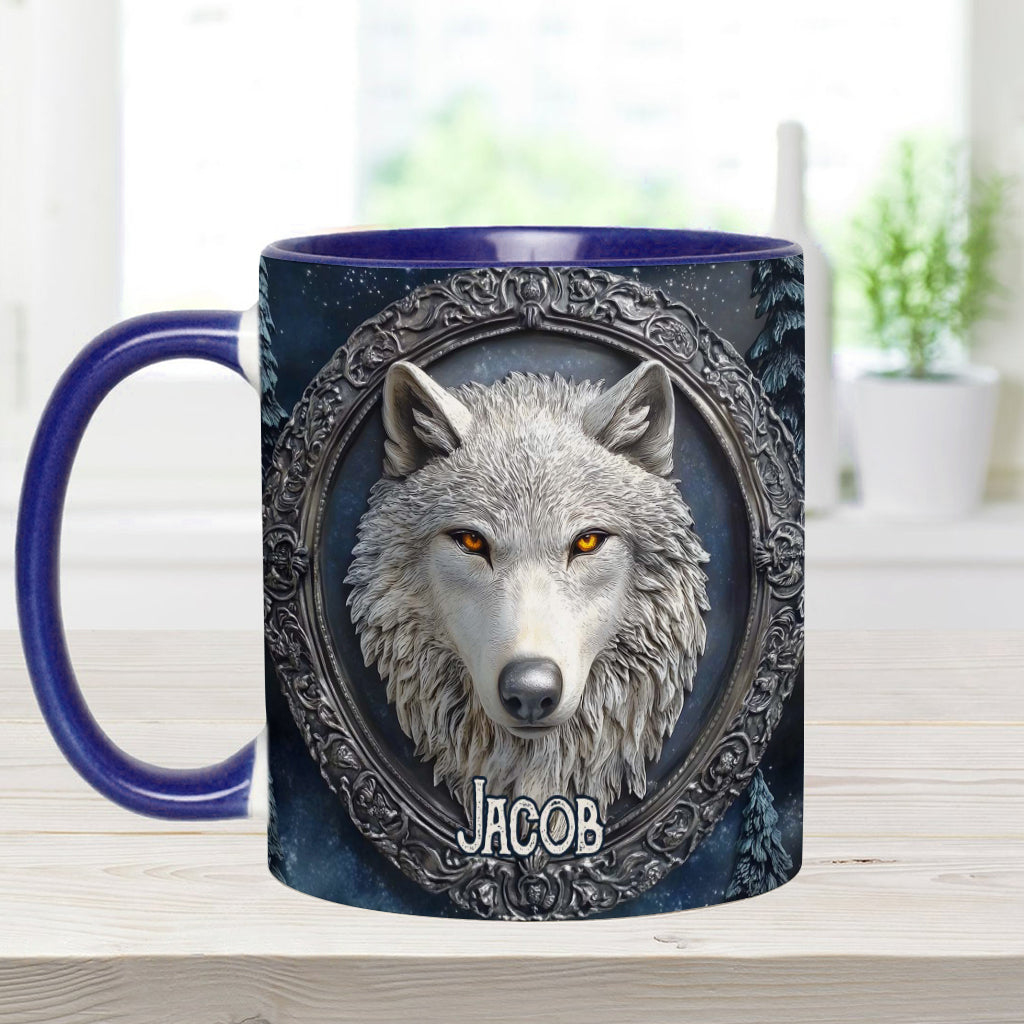 Strong Wolf - Personalized Wolf Accent Mug