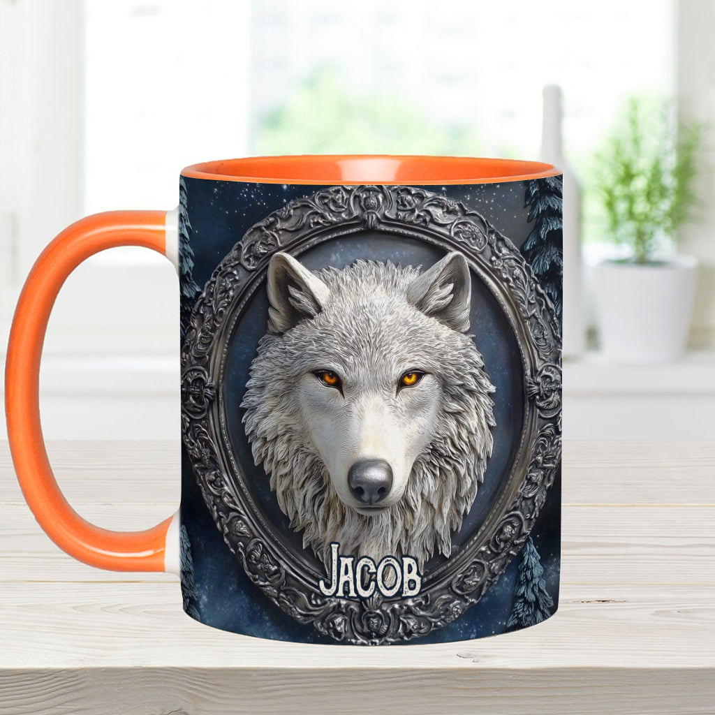 Strong Wolf - Personalized Wolf Accent Mug