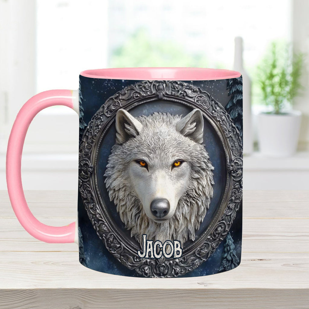 Strong Wolf - Personalized Wolf Accent Mug