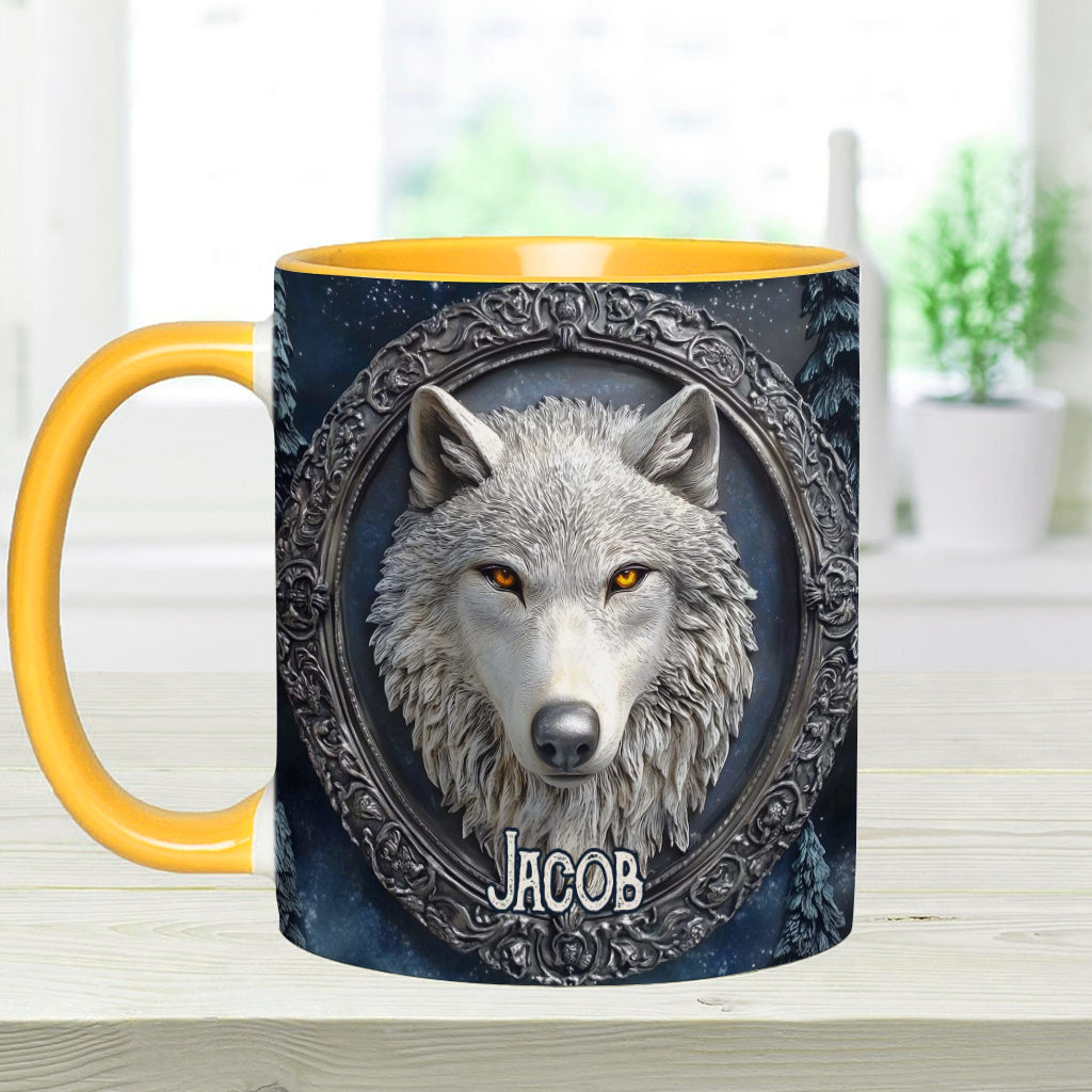 Strong Wolf - Personalized Wolf Accent Mug