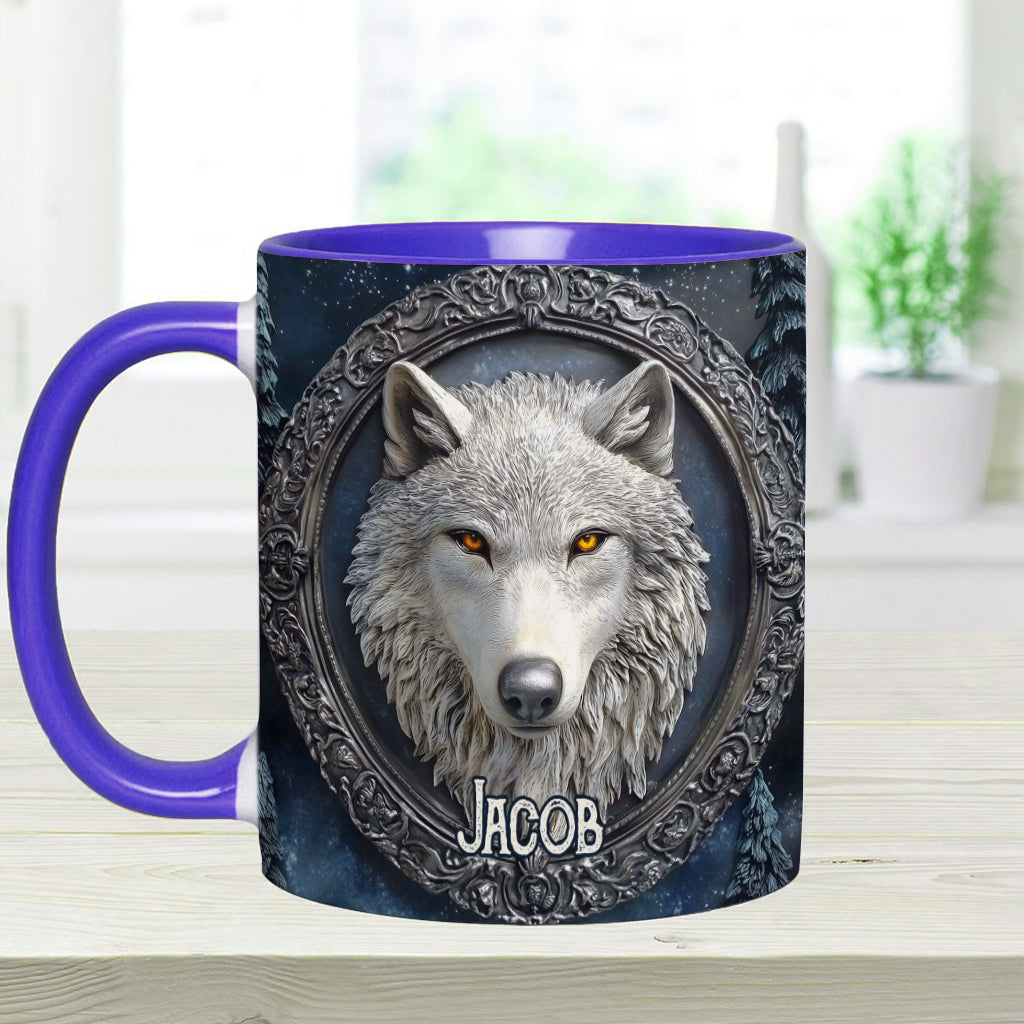 Strong Wolf - Personalized Wolf Accent Mug