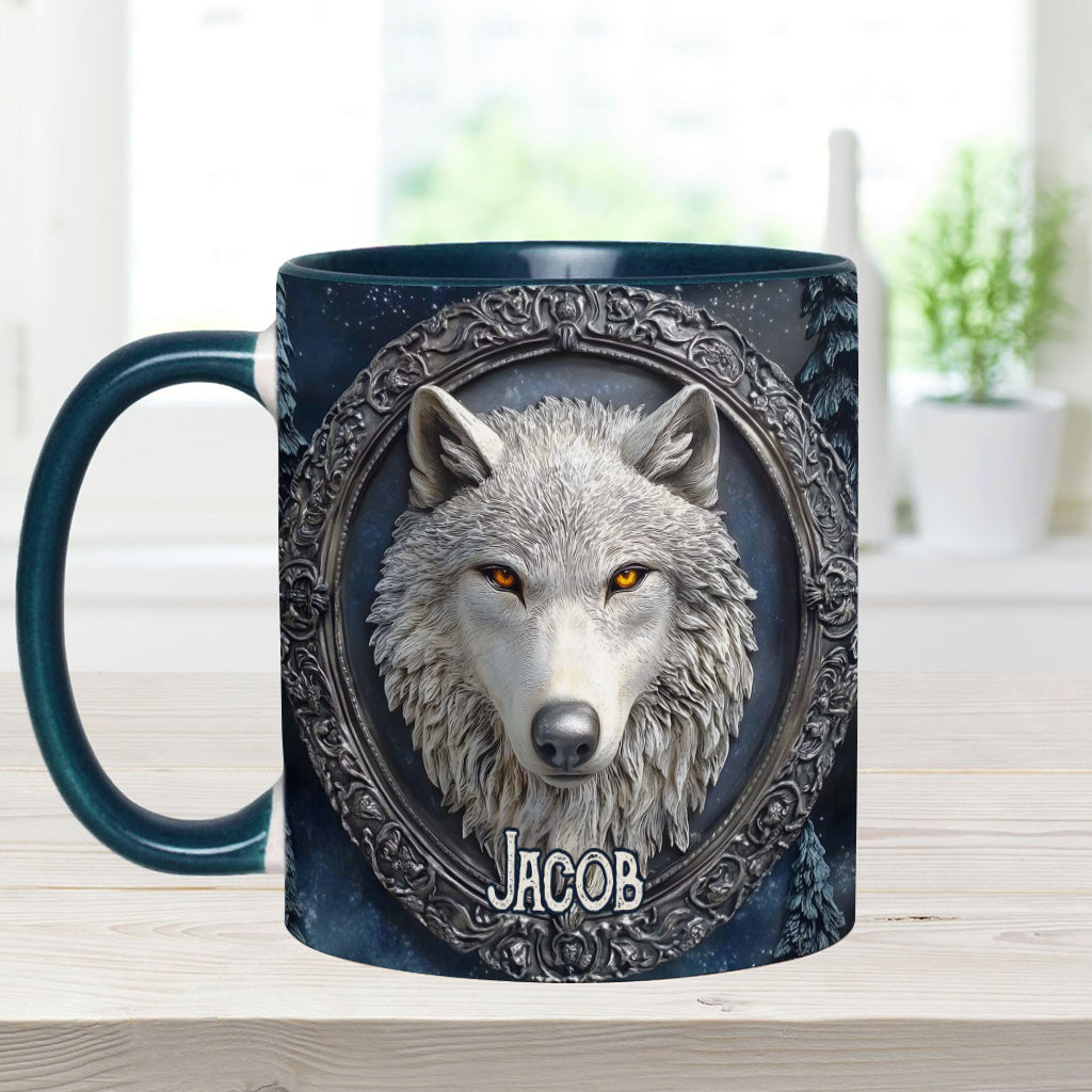 Strong Wolf - Personalized Wolf Accent Mug