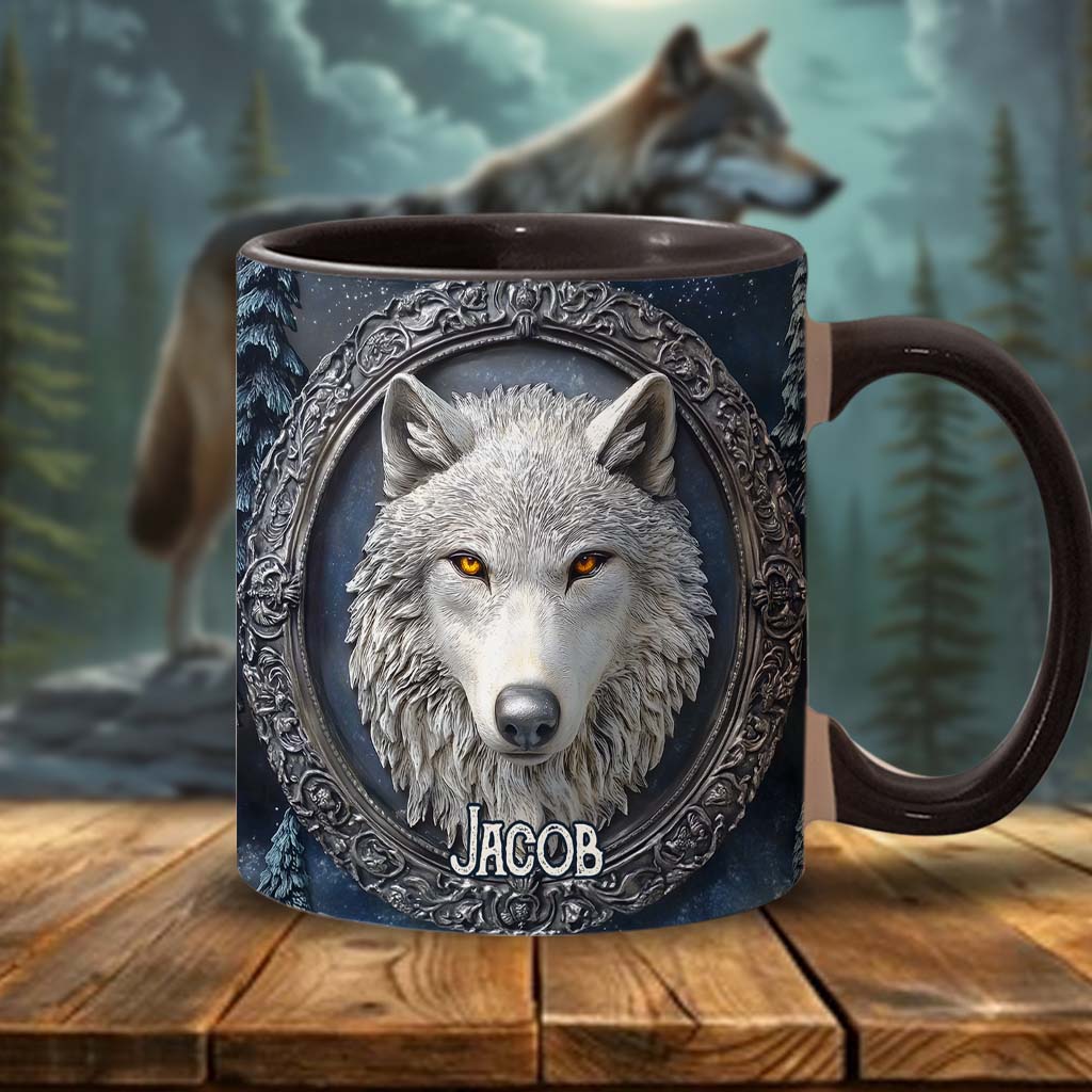 Strong Wolf - Personalized Wolf Accent Mug