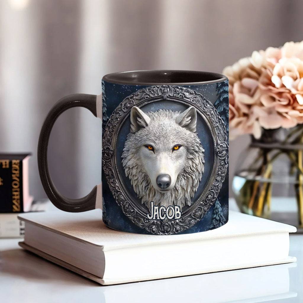 Strong Wolf - Personalized Wolf Accent Mug