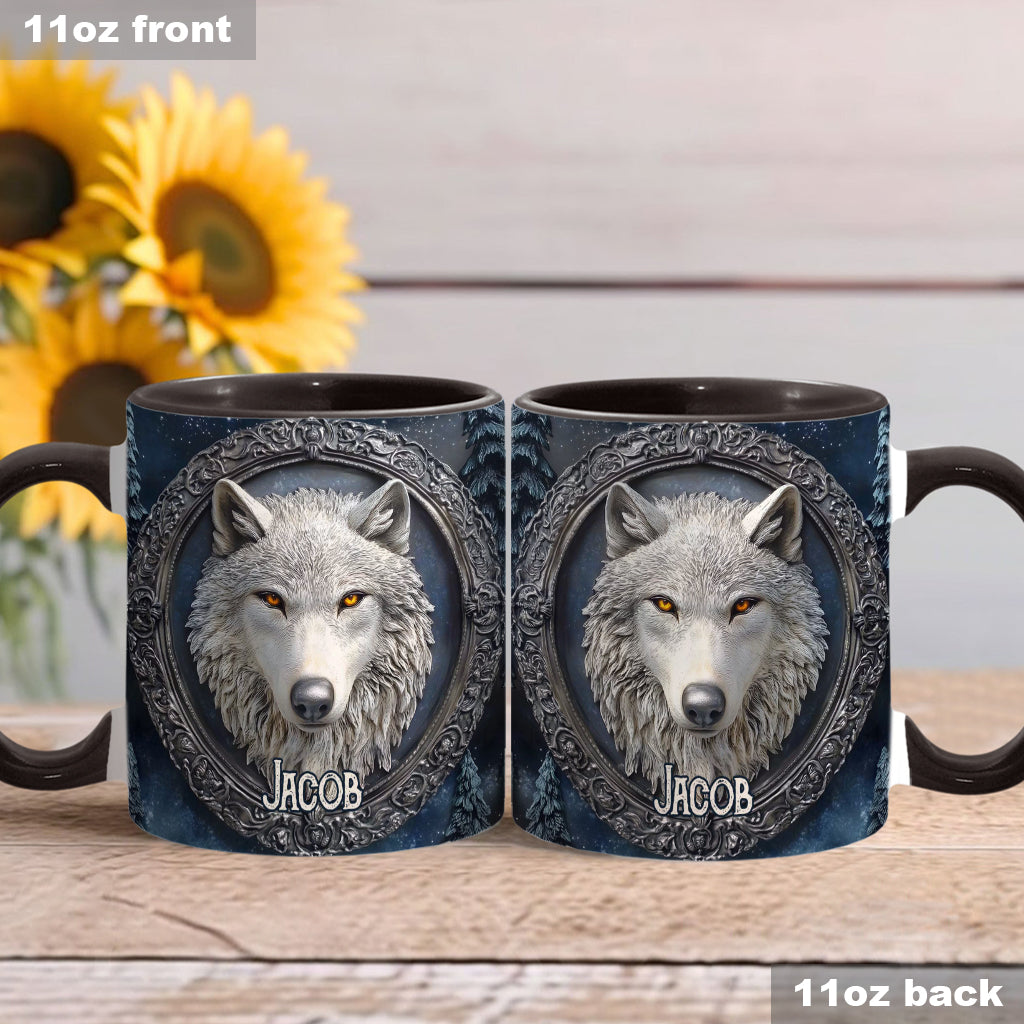Strong Wolf - Personalized Wolf Accent Mug