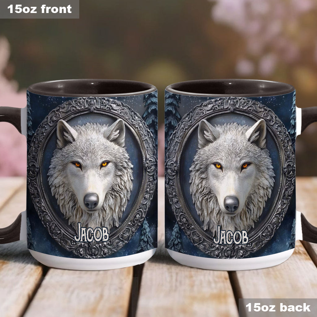 Strong Wolf - Personalized Wolf Accent Mug