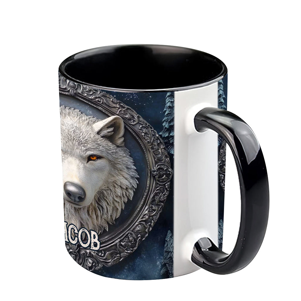 Strong Wolf - Personalized Wolf Accent Mug