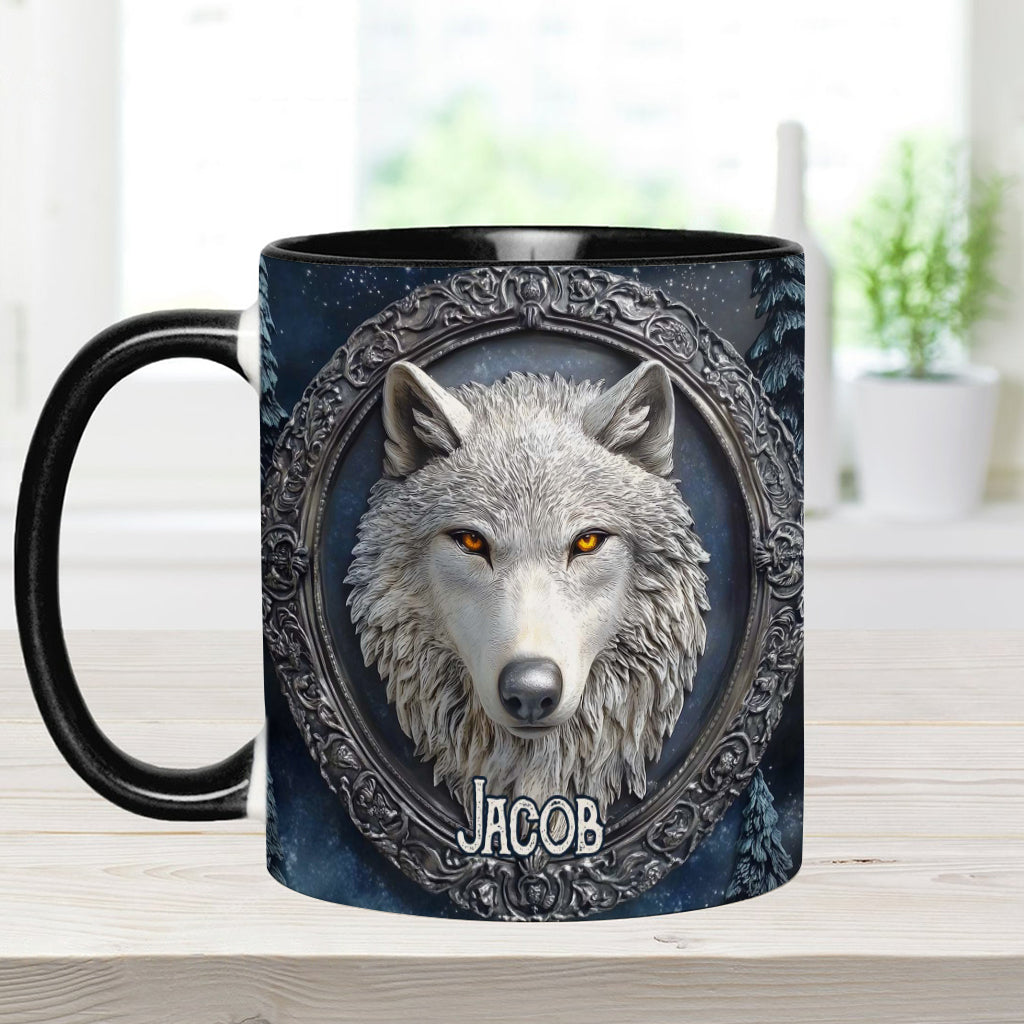 Strong Wolf - Personalized Wolf Accent Mug