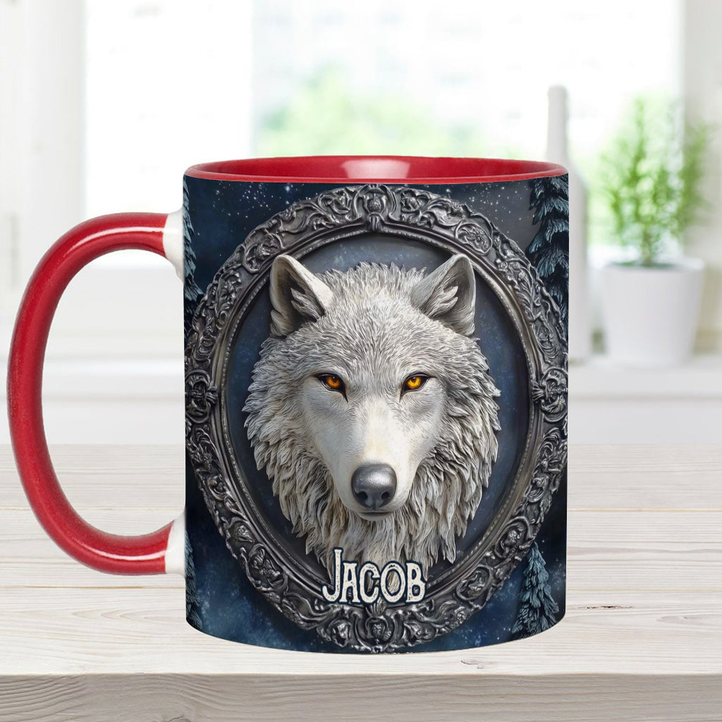 Strong Wolf - Personalized Wolf Accent Mug