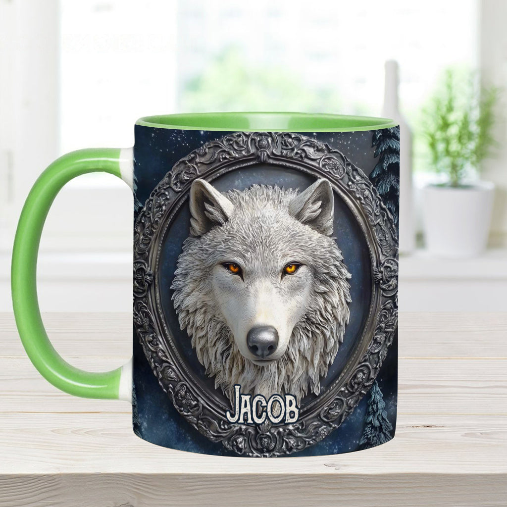 Strong Wolf - Personalized Wolf Accent Mug