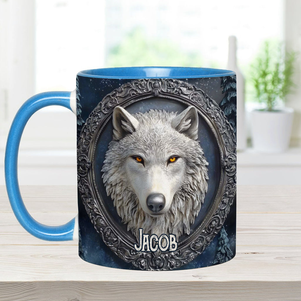 Strong Wolf - Personalized Wolf Accent Mug
