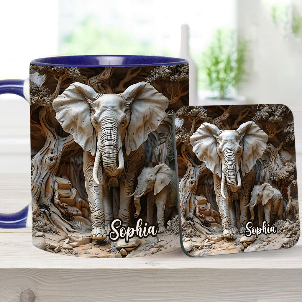 Love Elephant - Personalized Elephant Accent Mug
