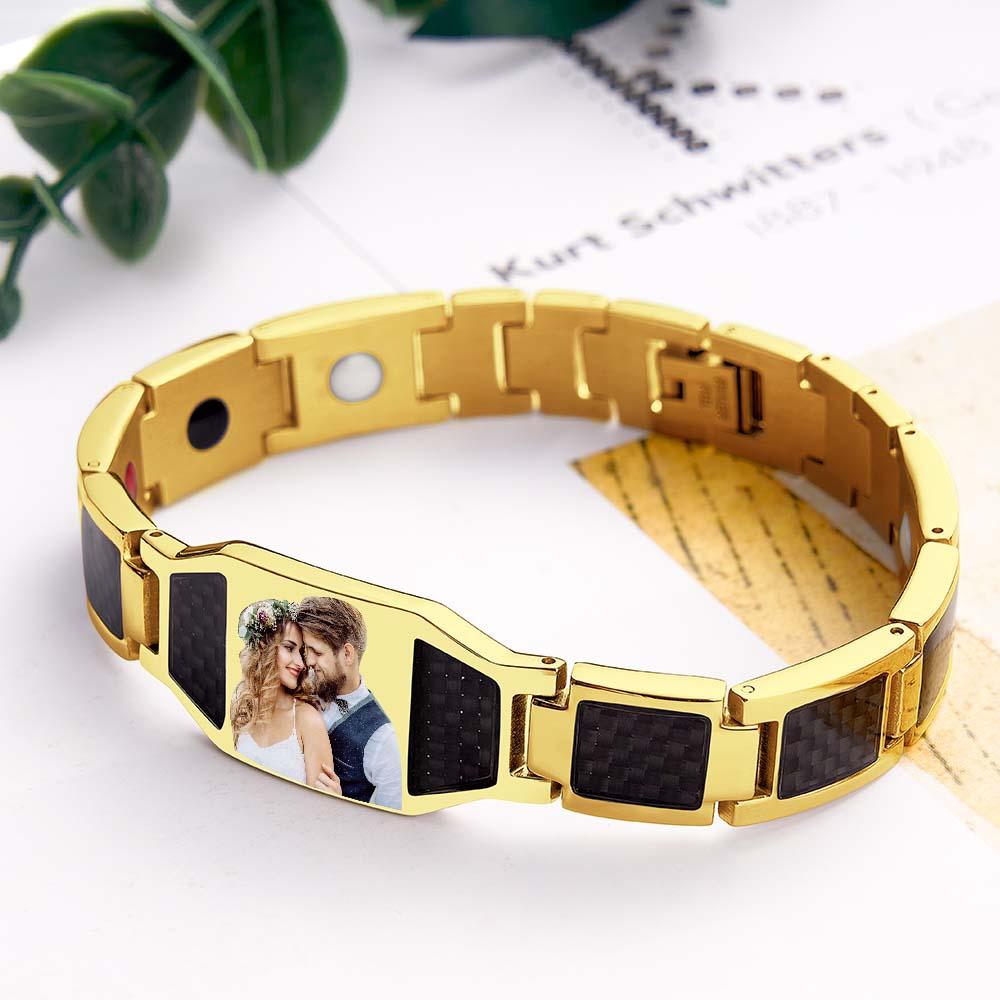 Any Photo - Personalized Photo ID Bar Men's Bracelet Bangle