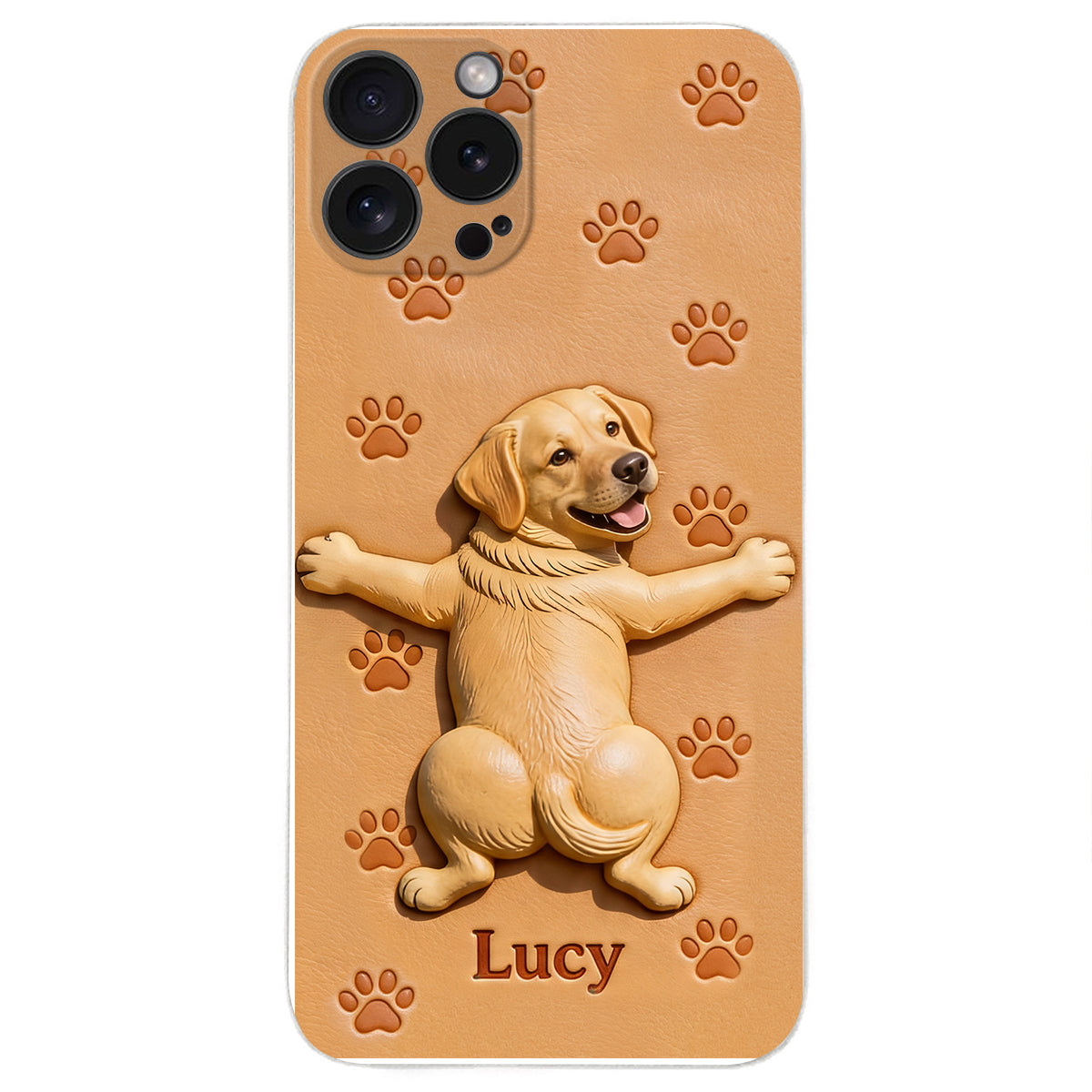 Pet Mom, Dog Lovers Gift Idea - Personalized Dog 3D Embossed Leather Phone Case
