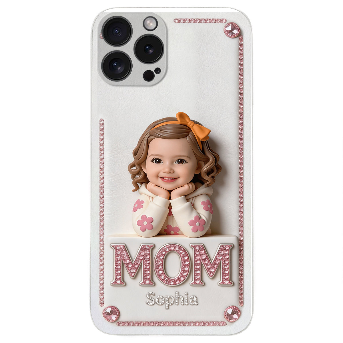 Mother's Day Gift, Custom From Any Photo - Personalized Mother 3D Embossed Leather Phone Case