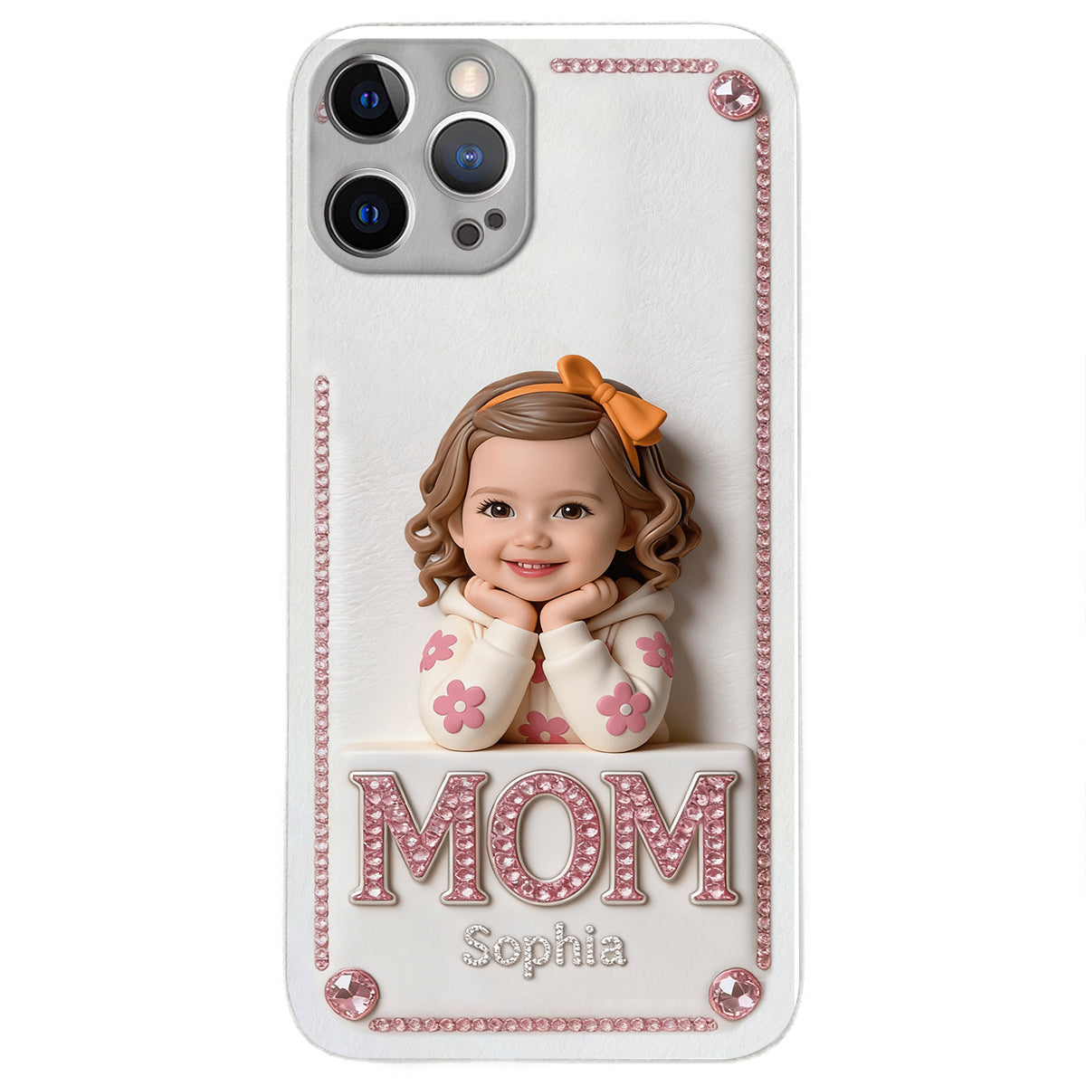 Mother's Day Gift, Custom From Any Photo - Personalized Mother 3D Embossed Leather Phone Case