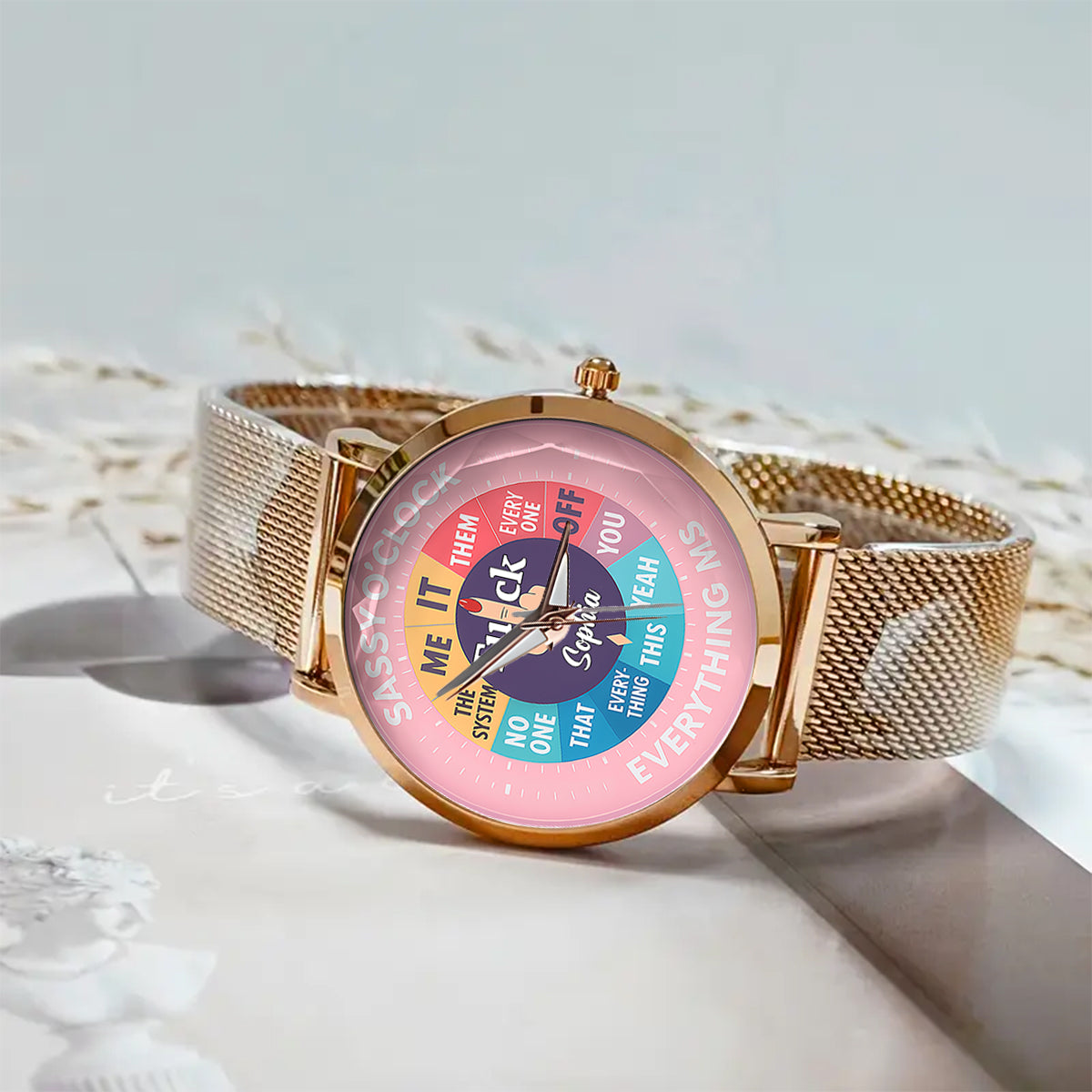 F*ck O'Clock Watch, Funny Gift For Her, Friends - Personalized Sarcasm Women Hand Watch