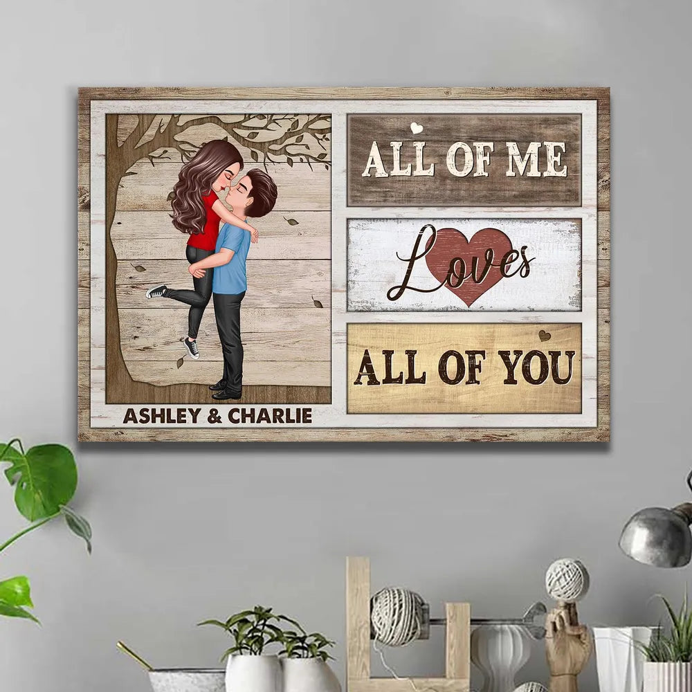 Custom Couple Poster All Of Me Loves All Of You Modern Romantic Wall Art Unique Gift For Anniversary Birthday Or Christmas