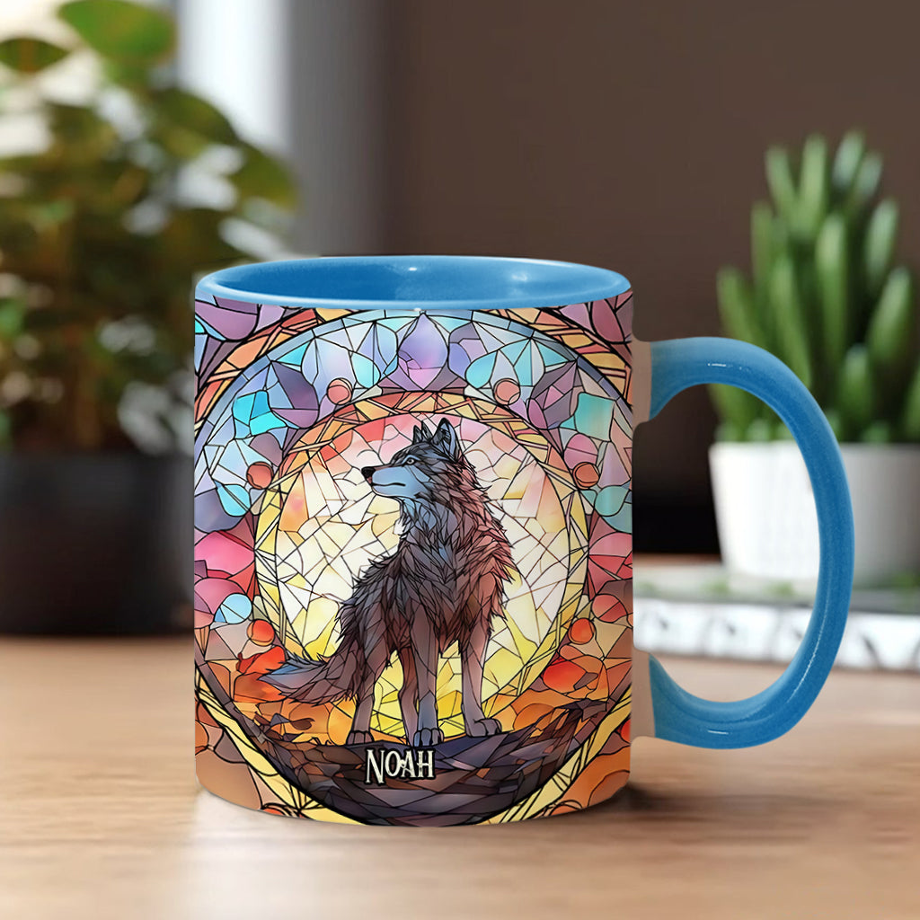 Fierce Spirit - Personalized Wolf Accent Mug