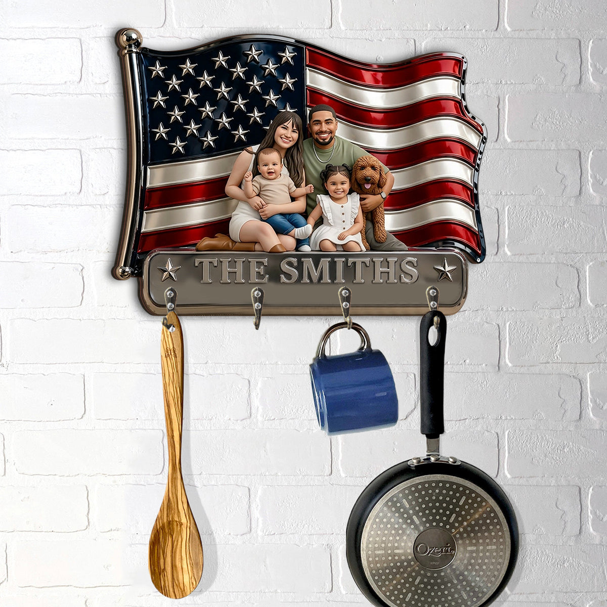 Any Photo Family Gift - Personalized Family Custom Shaped Hanging Rack