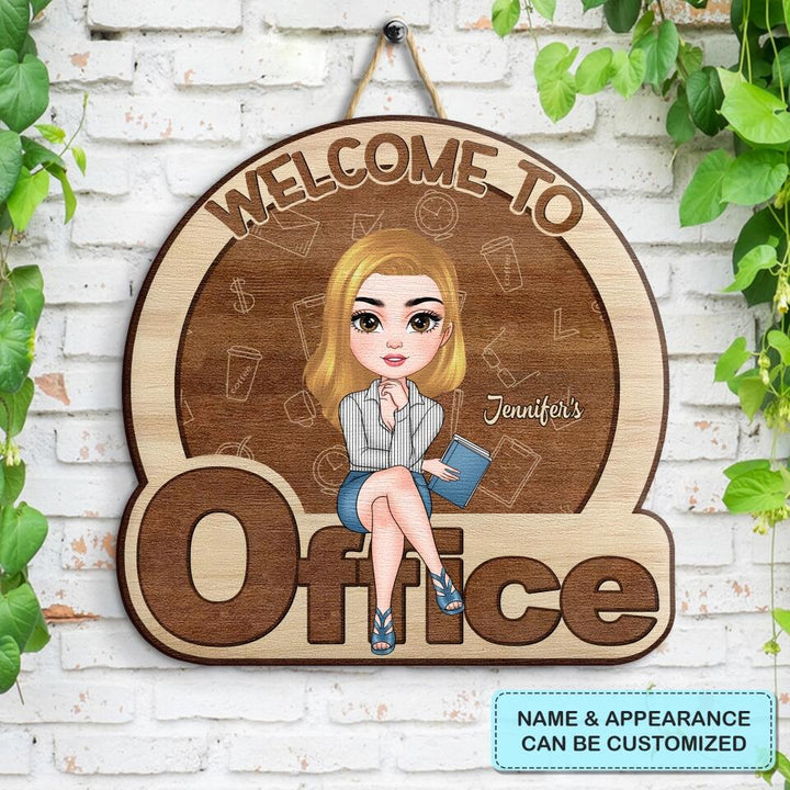 Personalized Wooden Teacher Sign - Custom Office Decor Gift
