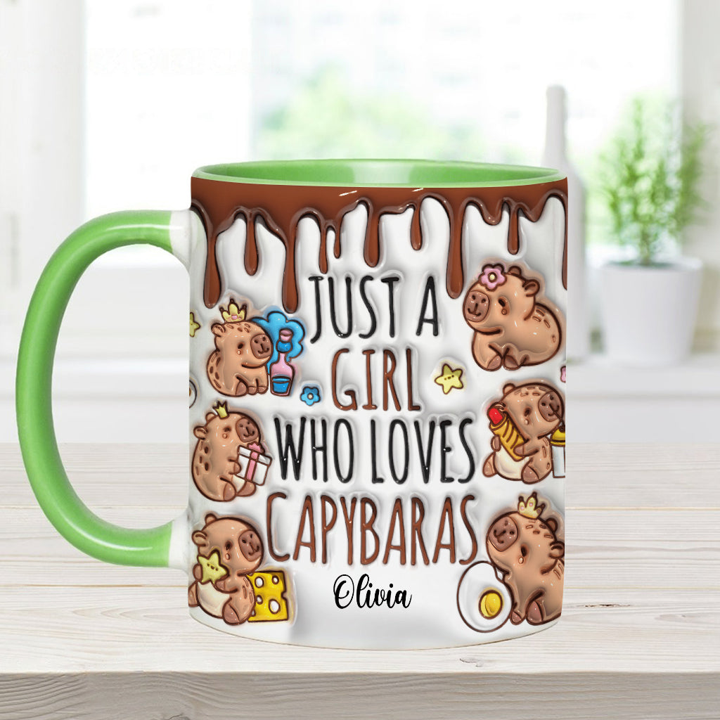 Just A Girl Who Loves Capybaras - Personalized Accent Mug