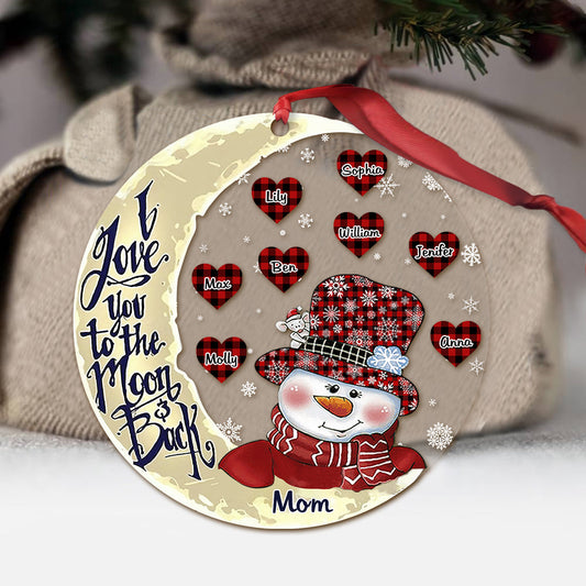 I Love You To The Moon - Gift for grandma, grandpa, mom, dad - Personalized Ornament