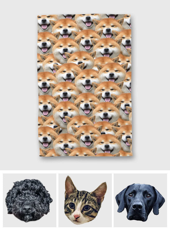 Lovely Dog Cat Face Pattern - Gift for dog lovers, cat lover - Personalized Towel
