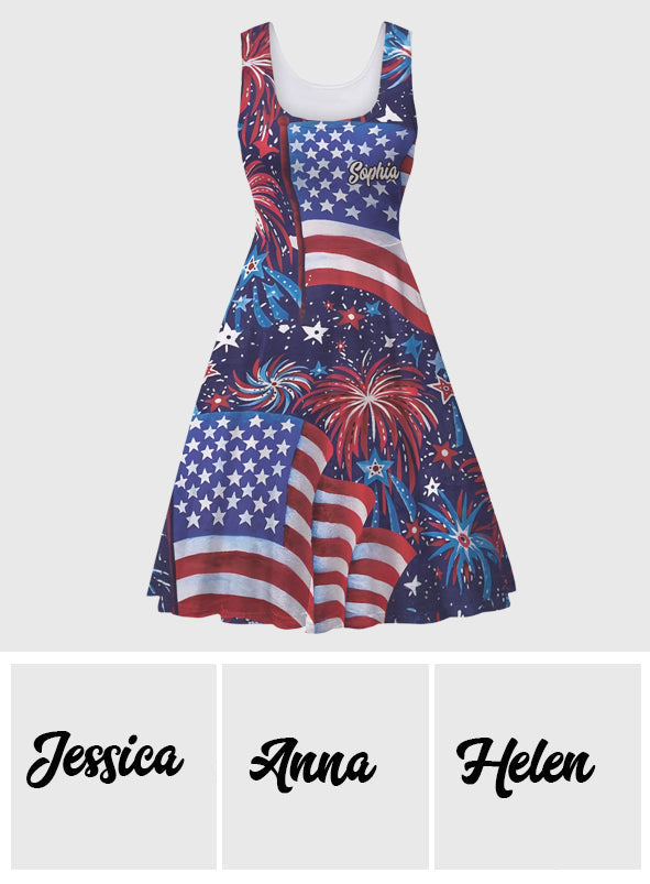 American Woman - Personalized Independence Day/ 4th of July Sleeveless Dress