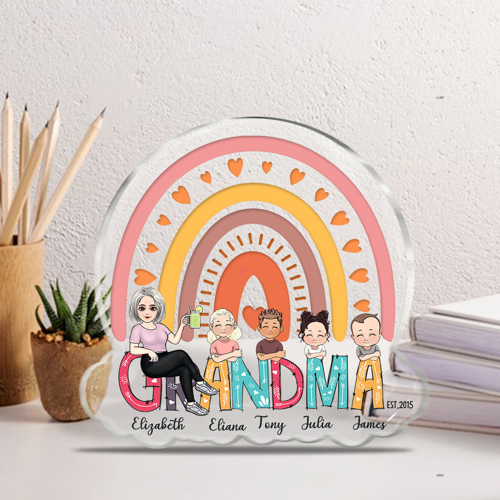 Grandma Est. - Personalized Mother Custom Shaped Acrylic Plaque
