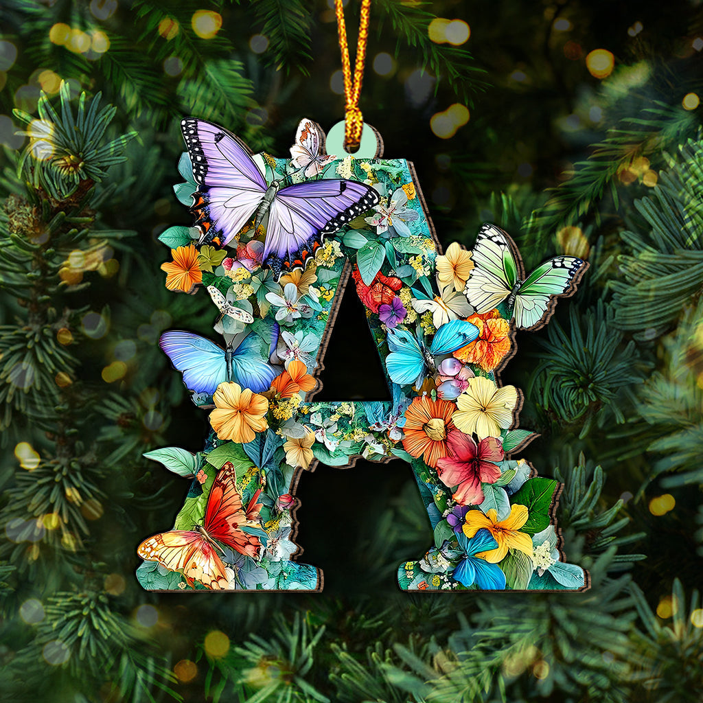 Flowers And Butterflies Letter - Personalized Gardening Ornament