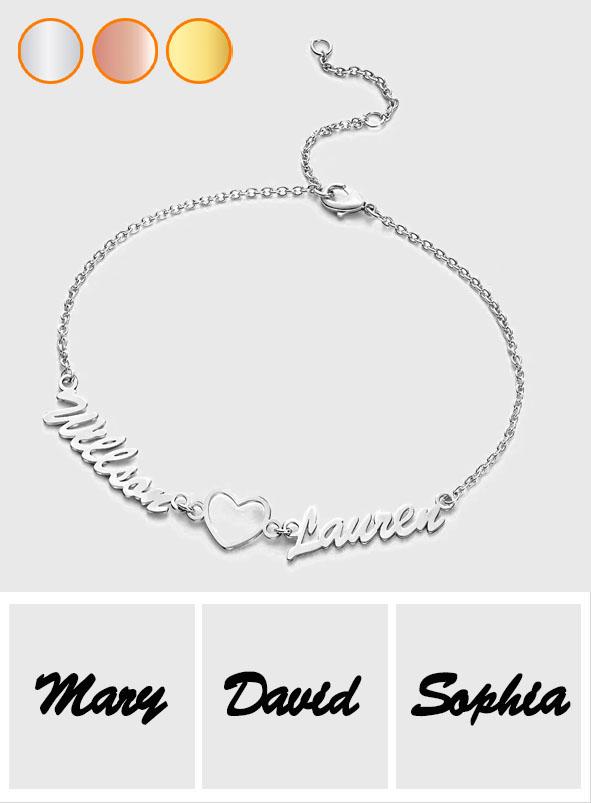 I Love You - Personalized Couple Bracelet with Desired Name
