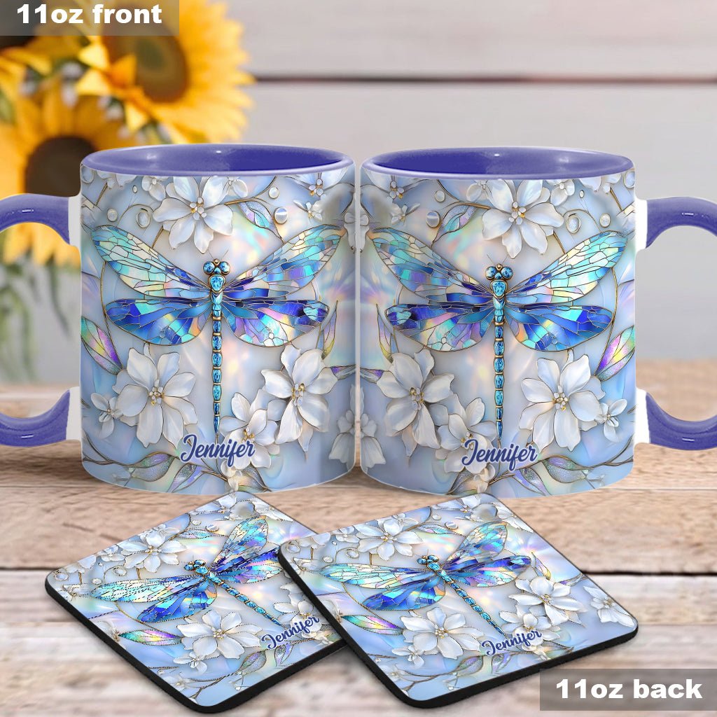 Vintage Soul Dragonfly - Personalized Dragonfly Accent Mug