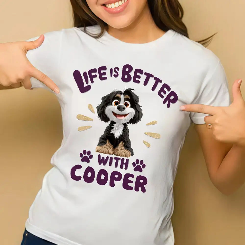 Classic Tee with Fun Dog Print, Comfortable and Versatile, Perfect for Dog Owners