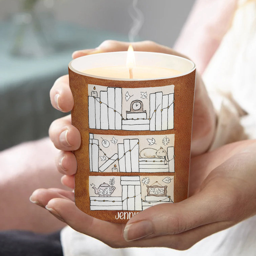 Four Seasons Reading Tracker - Personalized Book Candle With Wooden Lid