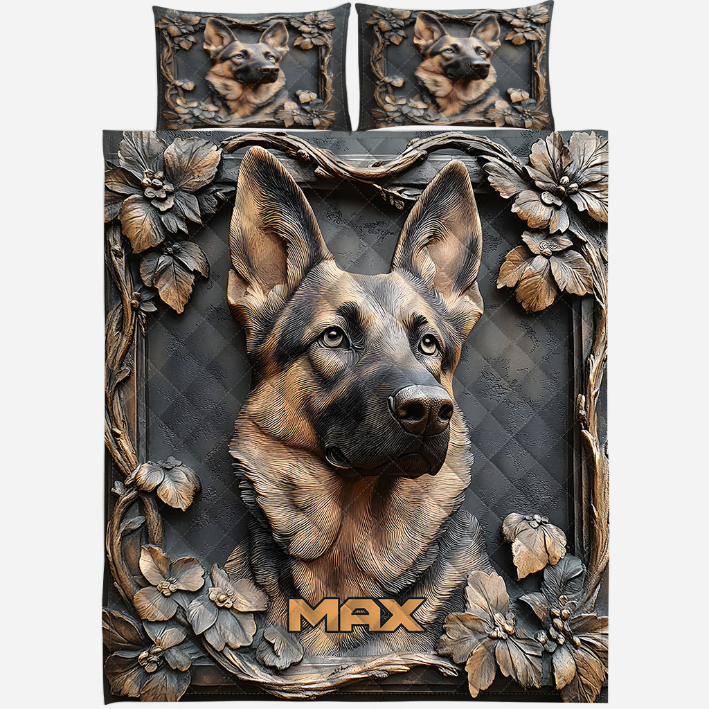 Strong German Shepherd - Personalized Dog Quilt Set