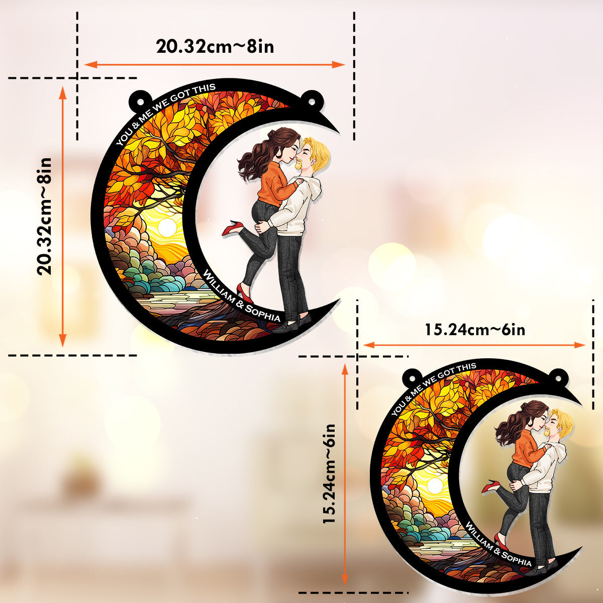 You & Me We Got This - Personalized Couple Window Hanging Suncatcher Ornament