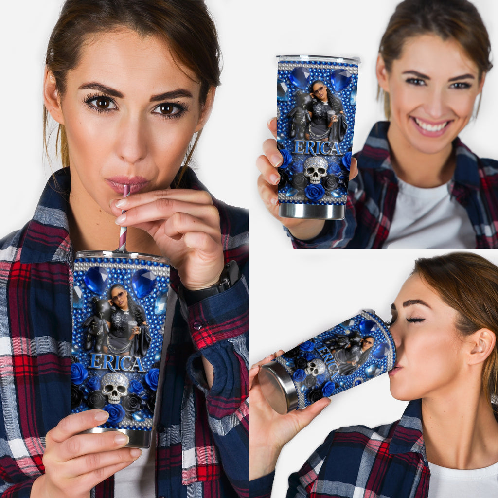 Custom Any Photo - Personalized Skull Tumbler