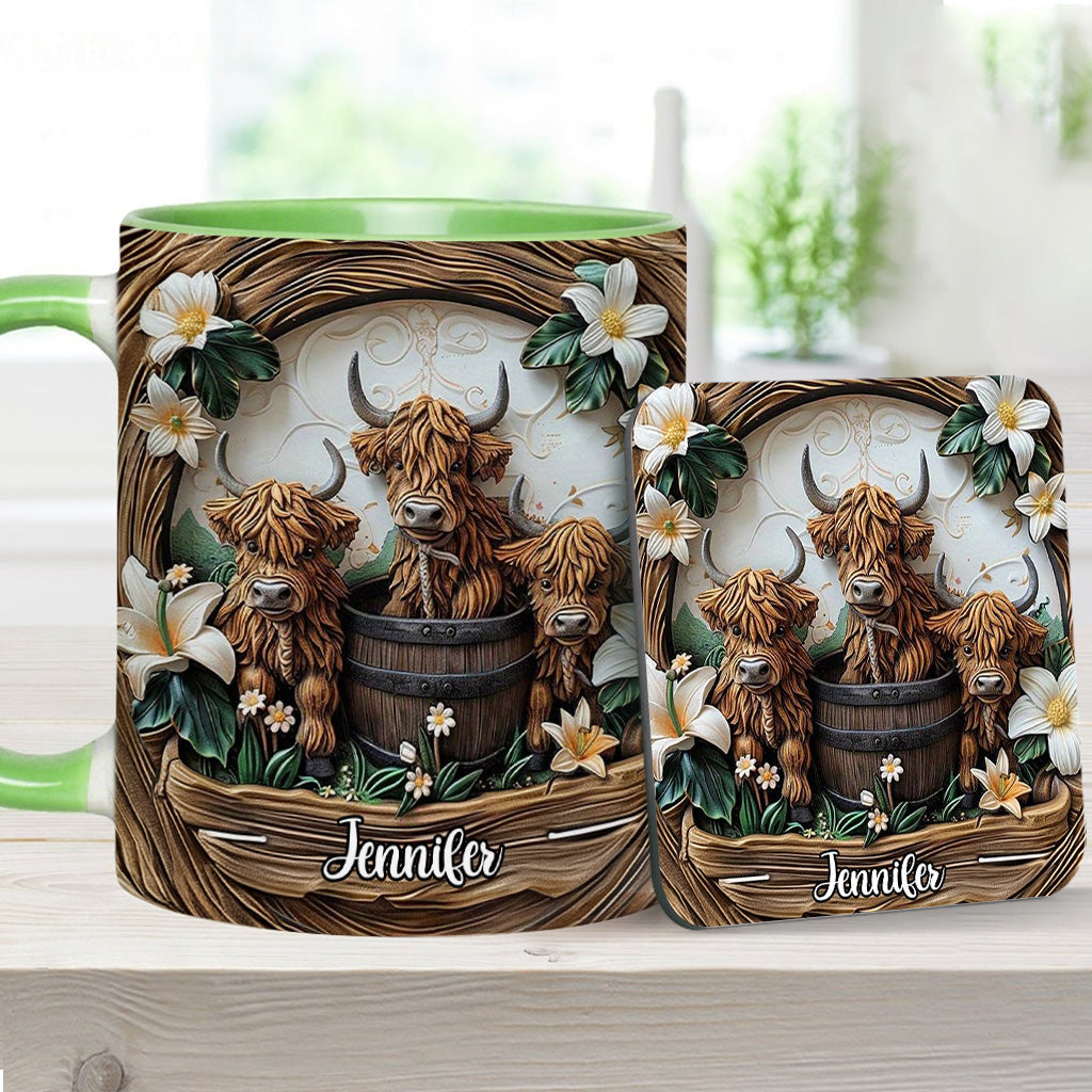 Love Highland Cows - Personalized Accent Mug