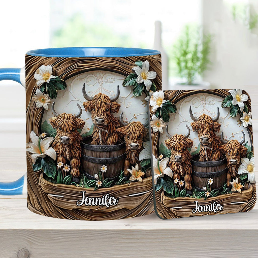 Love Highland Cows - Personalized Accent Mug