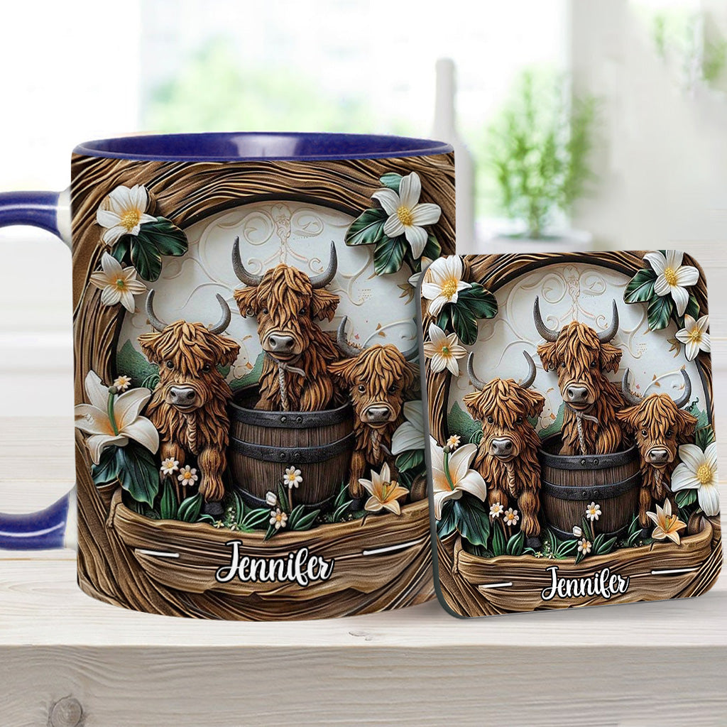 Love Highland Cows - Personalized Accent Mug