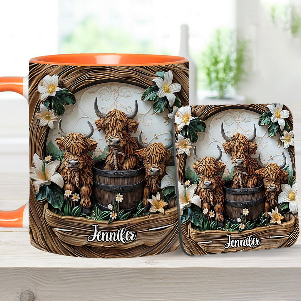 Love Highland Cows - Personalized Accent Mug