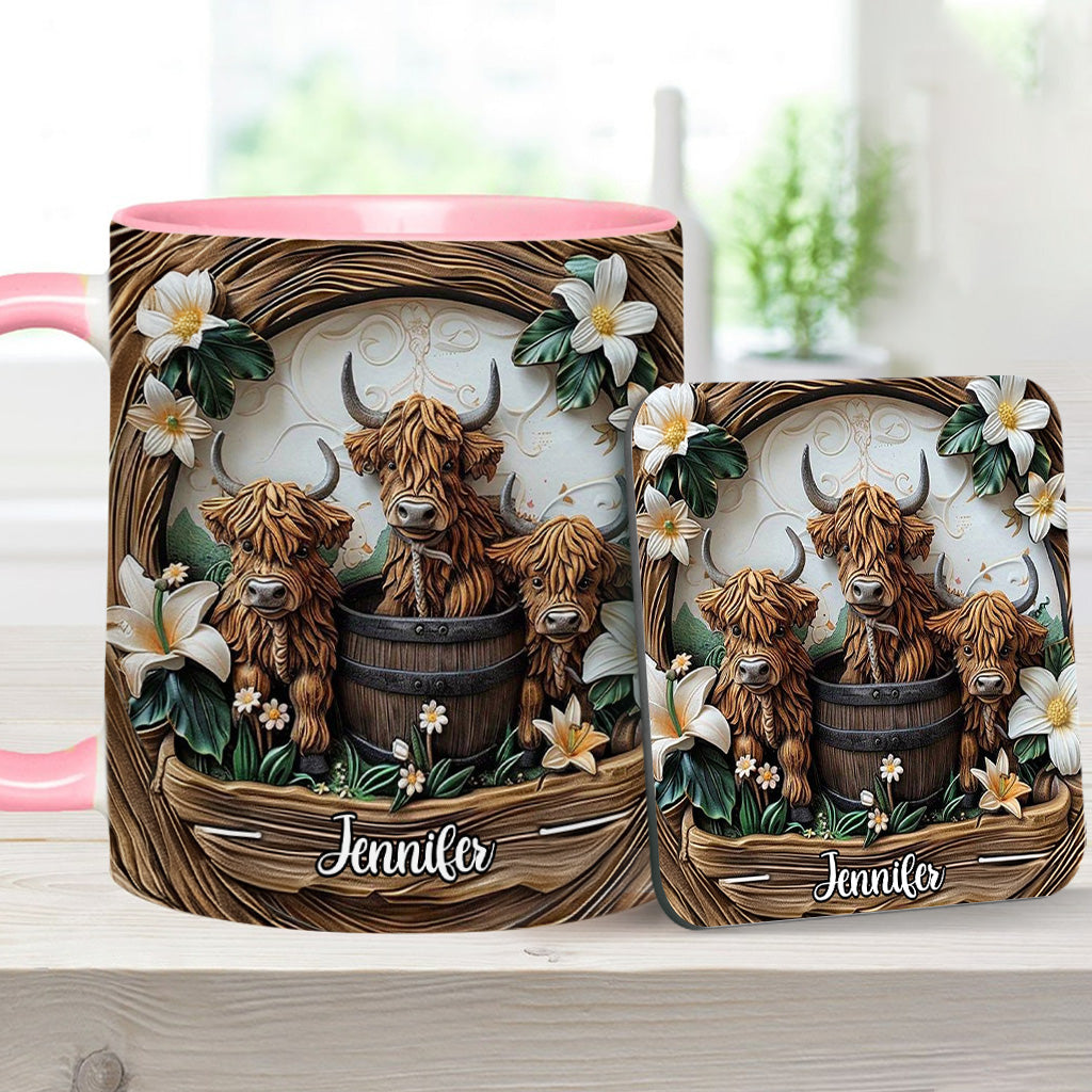 Love Highland Cows - Personalized Accent Mug