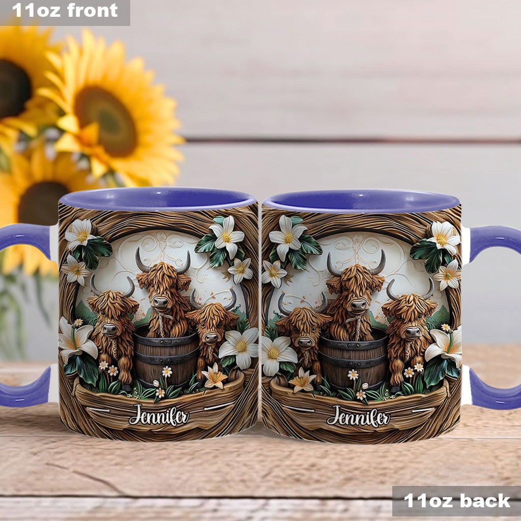 Love Highland Cows - Personalized Accent Mug