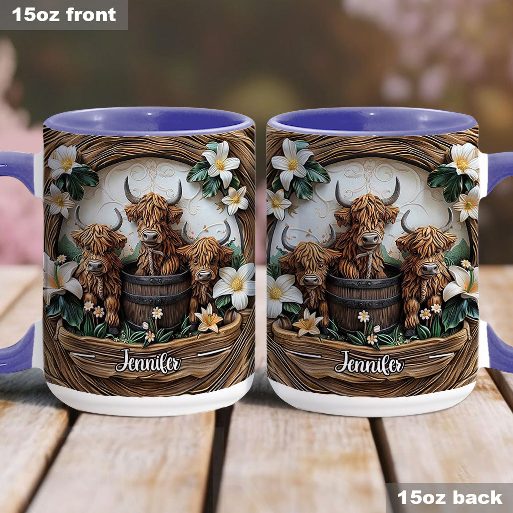 Love Highland Cows - Personalized Accent Mug