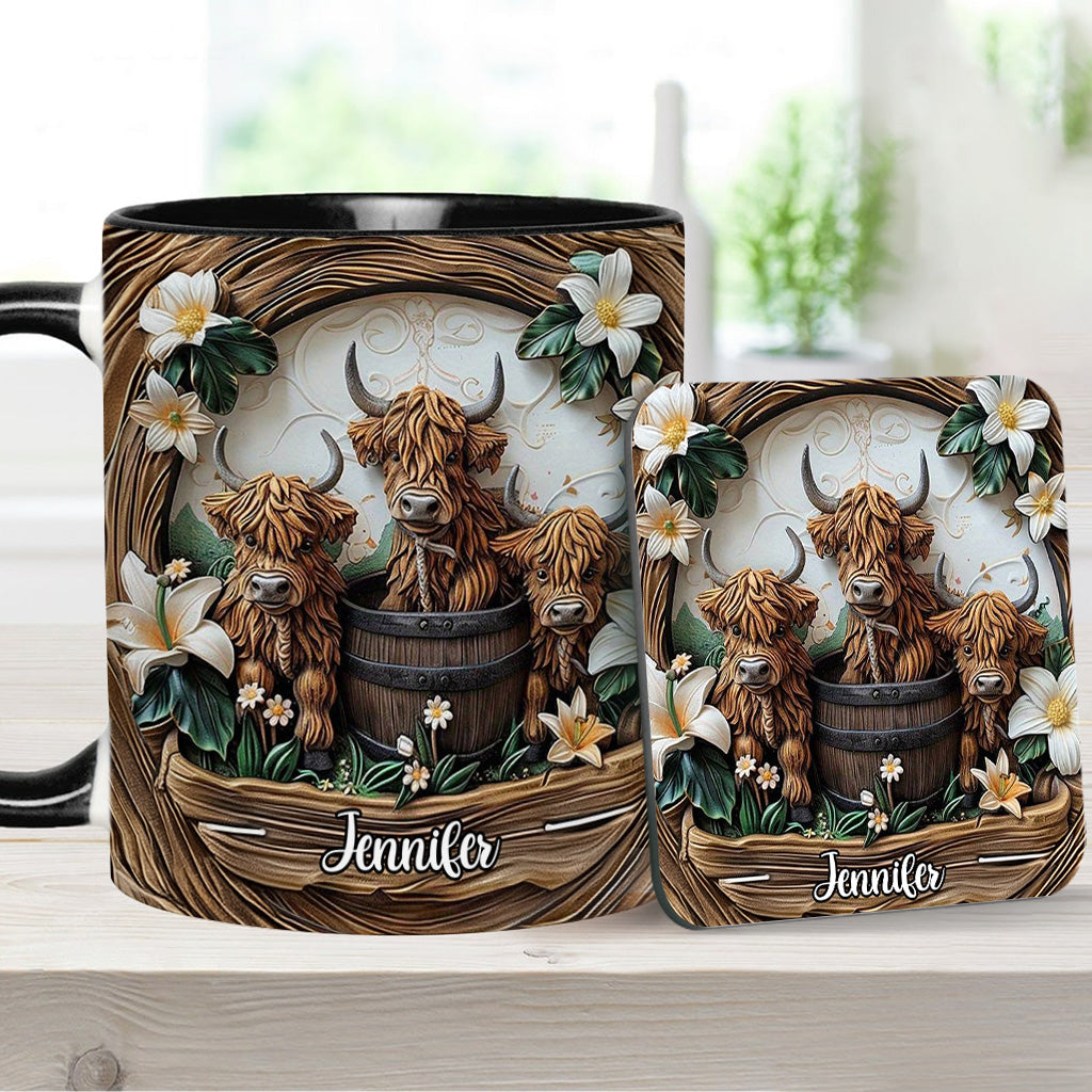 Love Highland Cows - Personalized Accent Mug